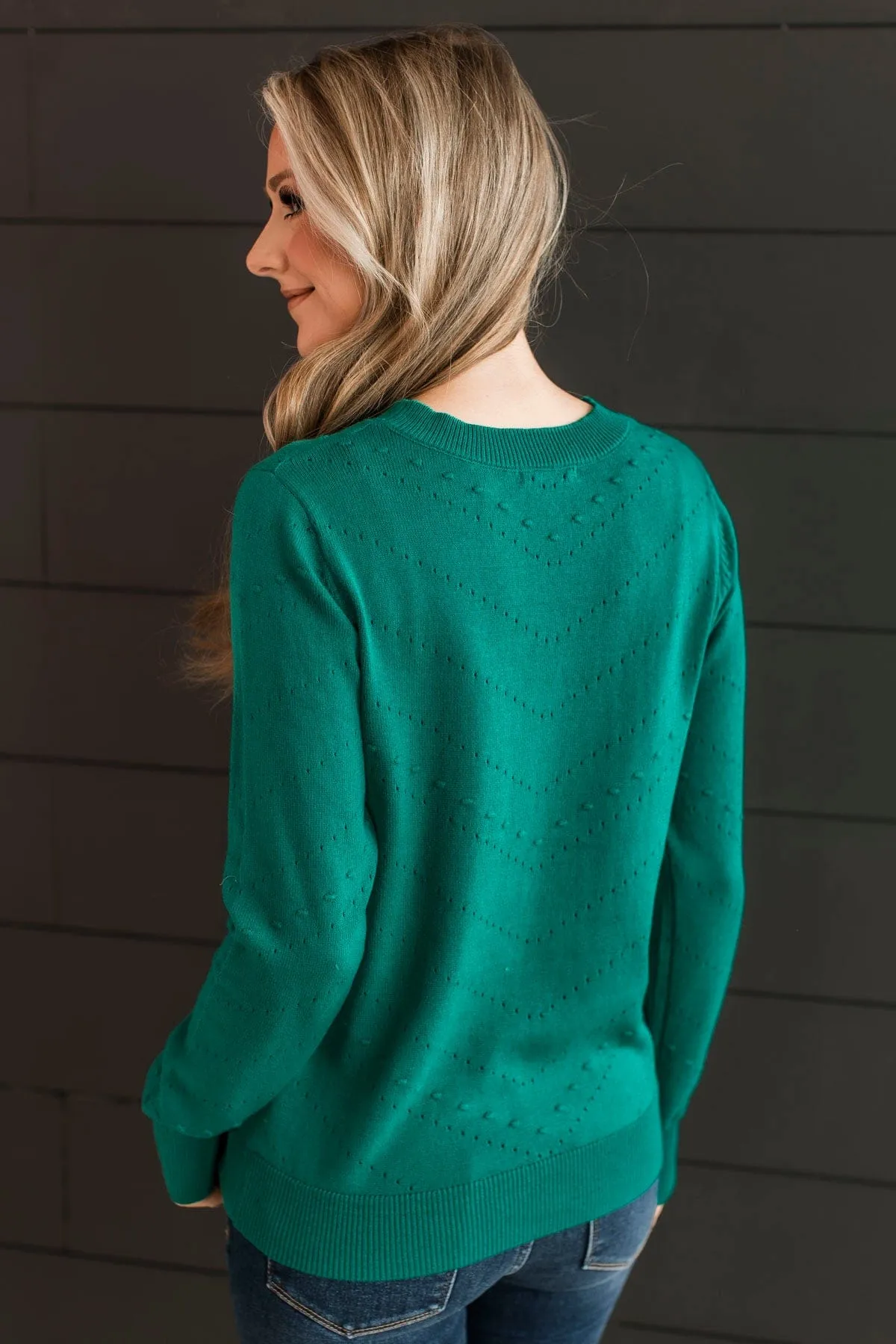 Timeless Allure Knit Sweater- Emerald