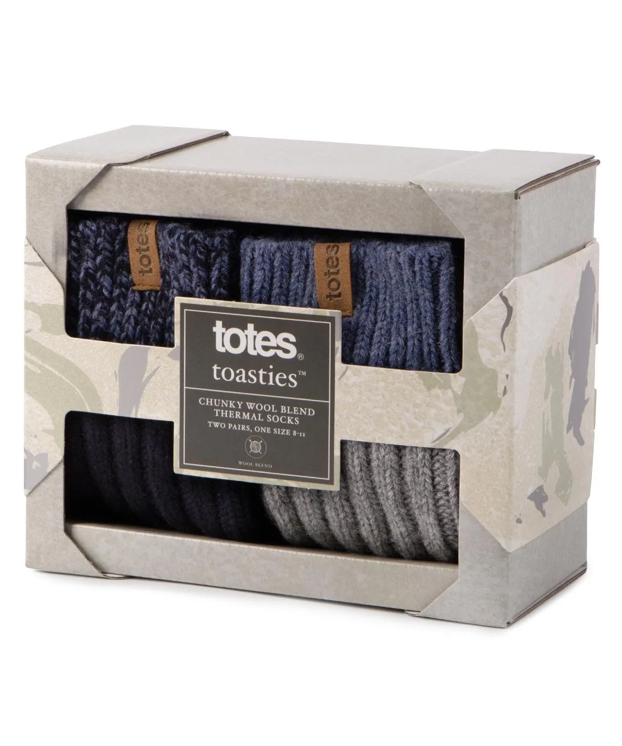 Totes toasties Mens 2pk Wool Blend Boot Socks