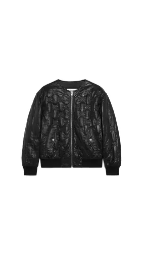 Triomphe Bomber Jacket In Soft Lambskin - Black