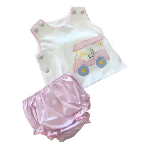 True - Girls Golf Cart Appliqué Bloomer Set