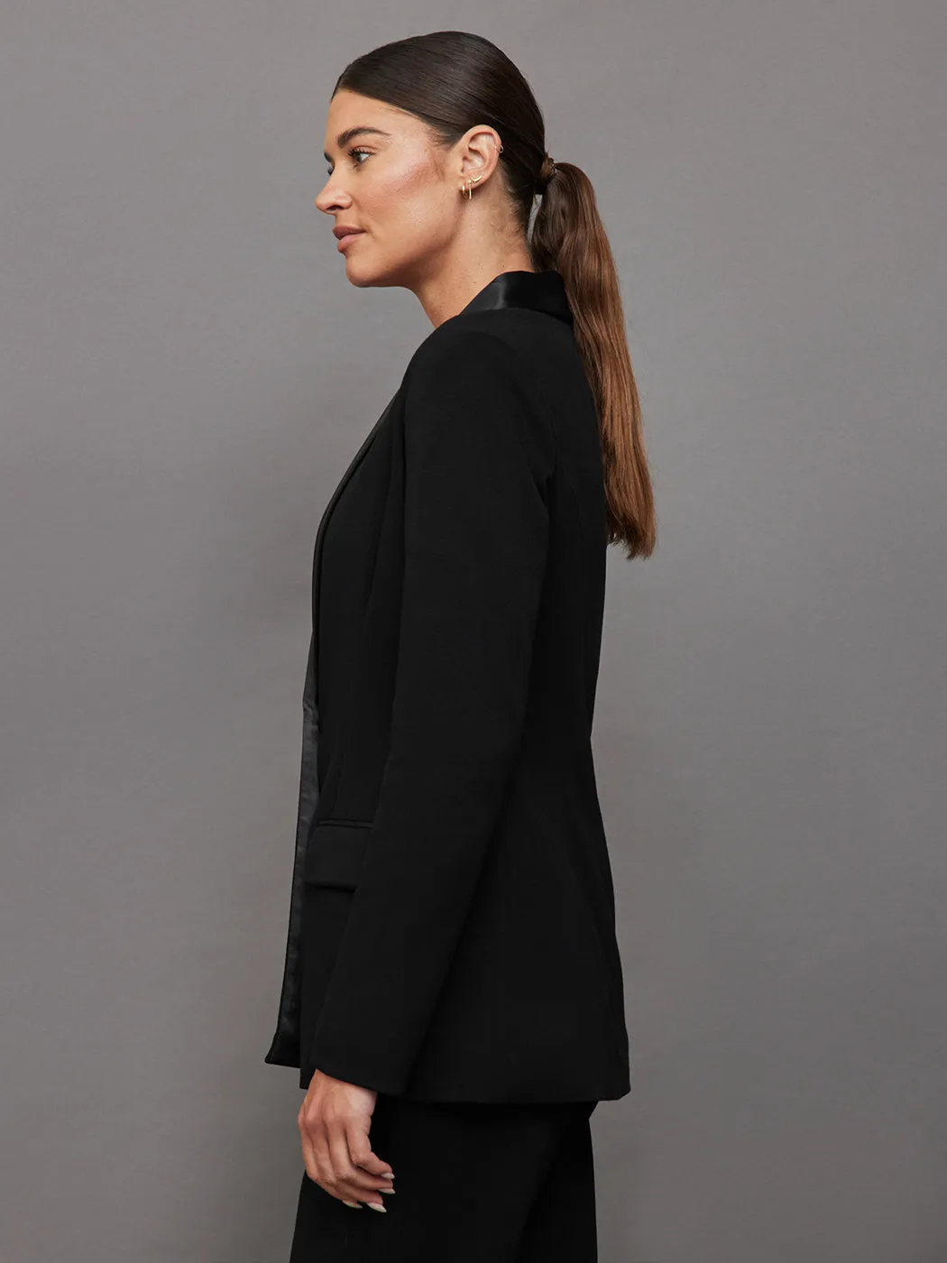 Tuxedo Blazer - Black