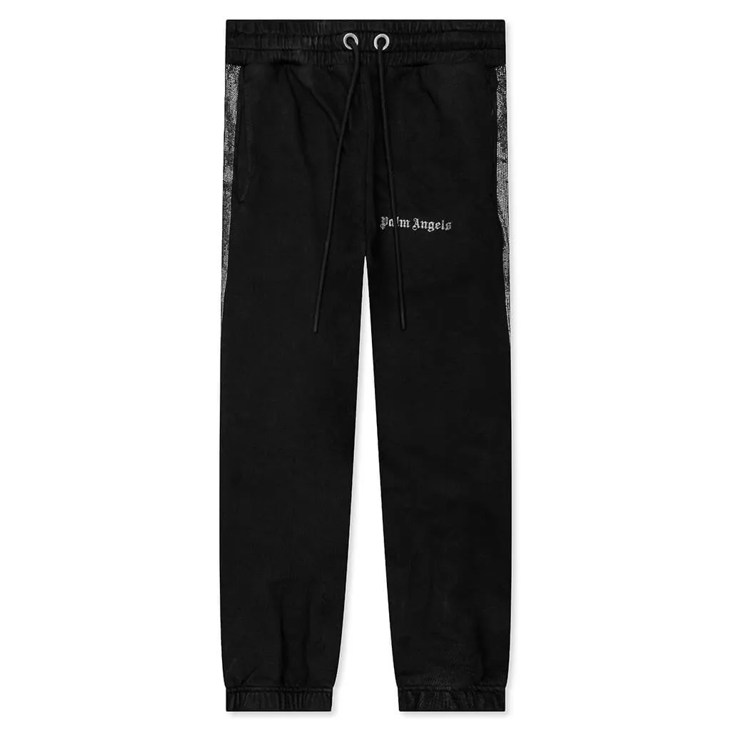 Tuxedo Leopard Track Pants - Black/White