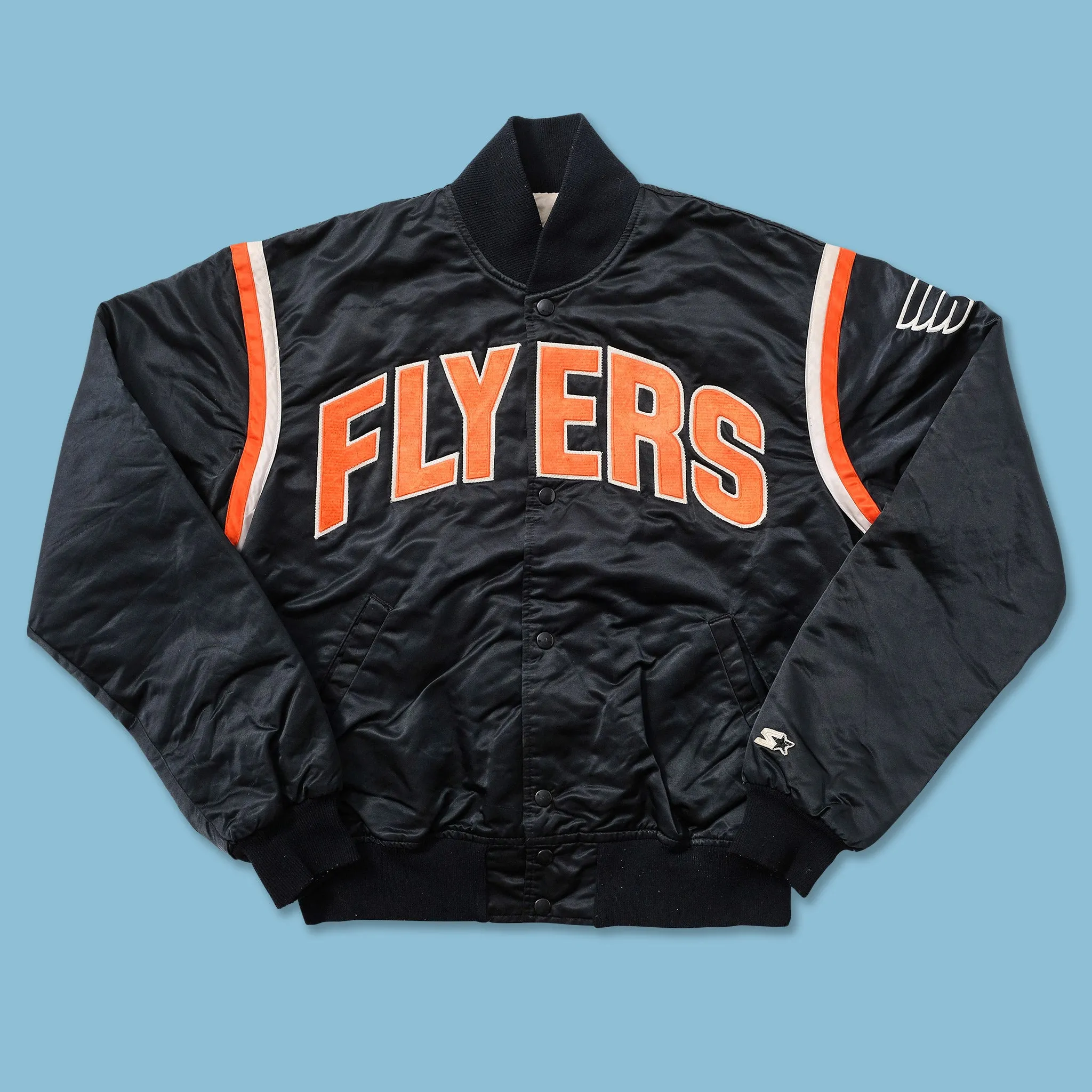 Vintage Starter Philadelphia Flyers Satin Bomber Jacket Medium