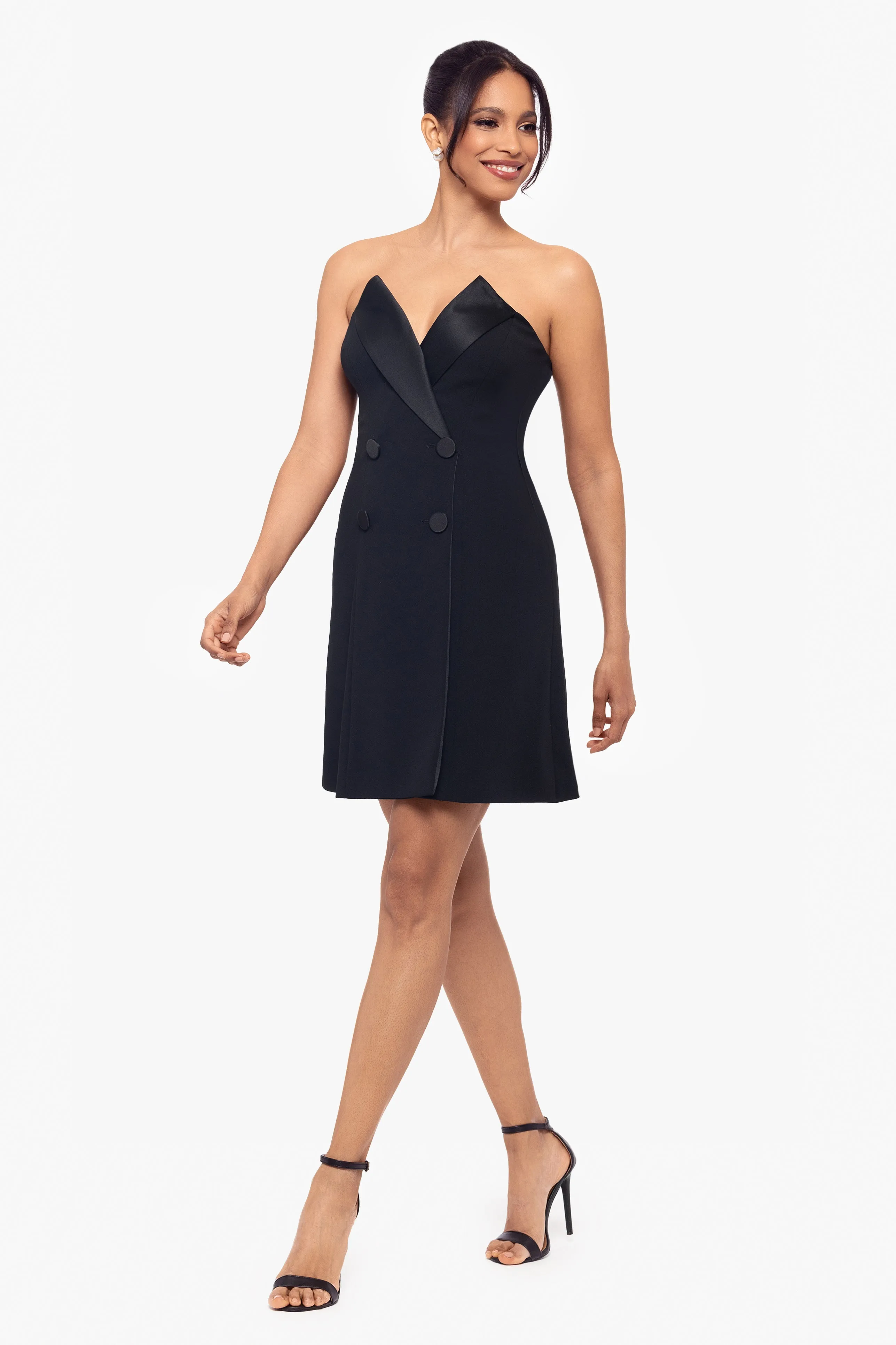 Vyolet Short Scuba Crepe Tuxedo Dress