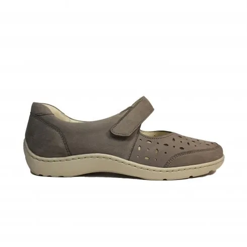 Waldlaufer Henni | 496325 191 088 | Pietra Grey Nubuck | Wide Fit | Women's Mary Jane Shoes