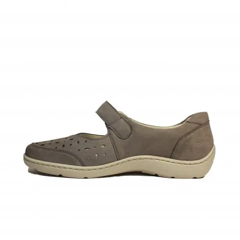 Waldlaufer Henni | 496325 191 088 | Pietra Grey Nubuck | Wide Fit | Women's Mary Jane Shoes