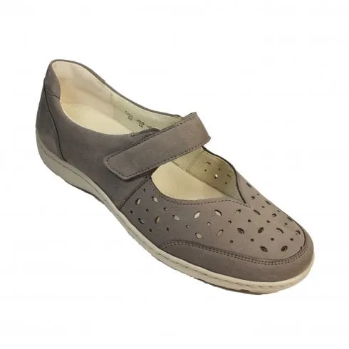 Waldlaufer Henni | 496325 191 088 | Pietra Grey Nubuck | Wide Fit | Women's Mary Jane Shoes