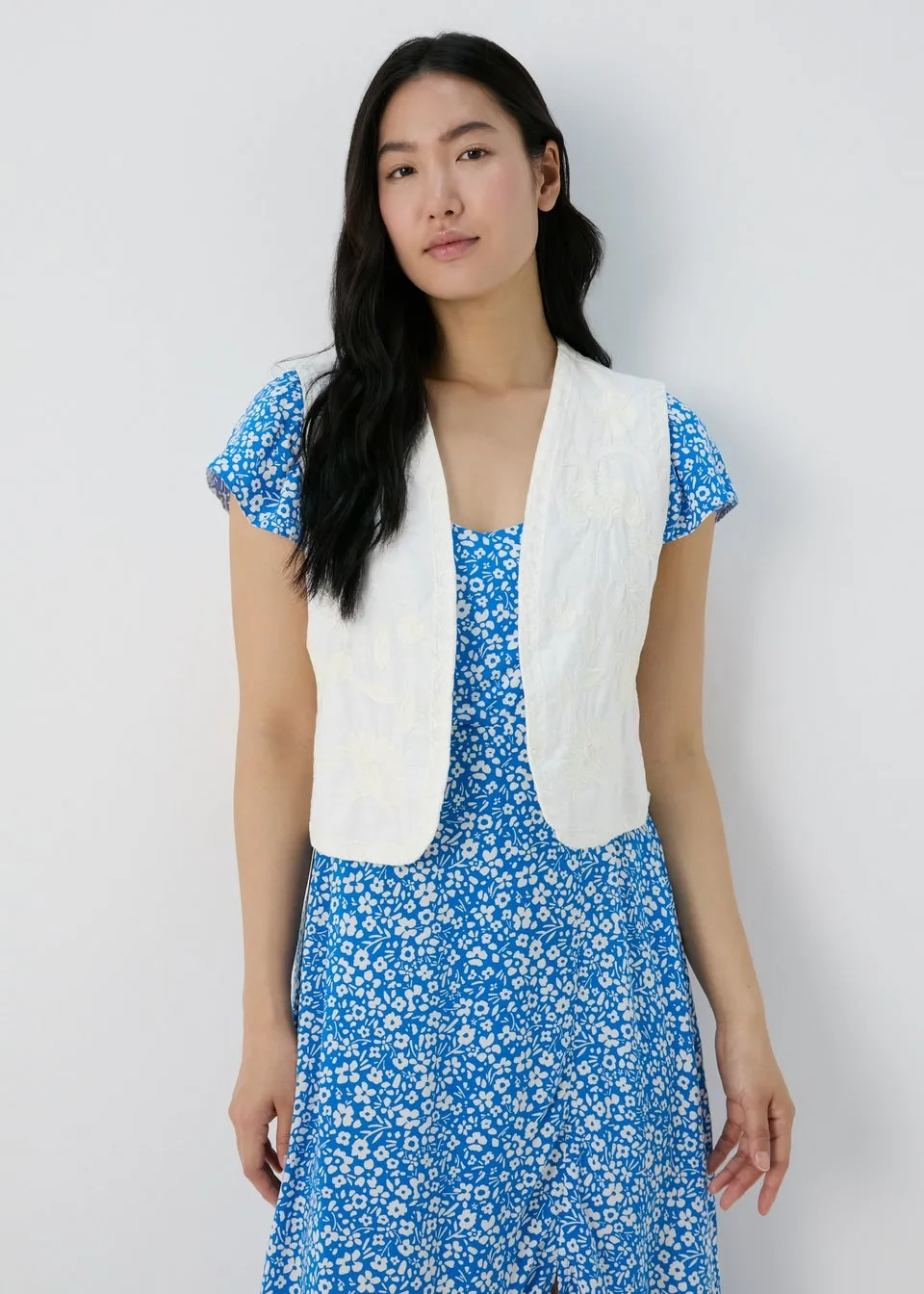 White Embroidered Waistcoat