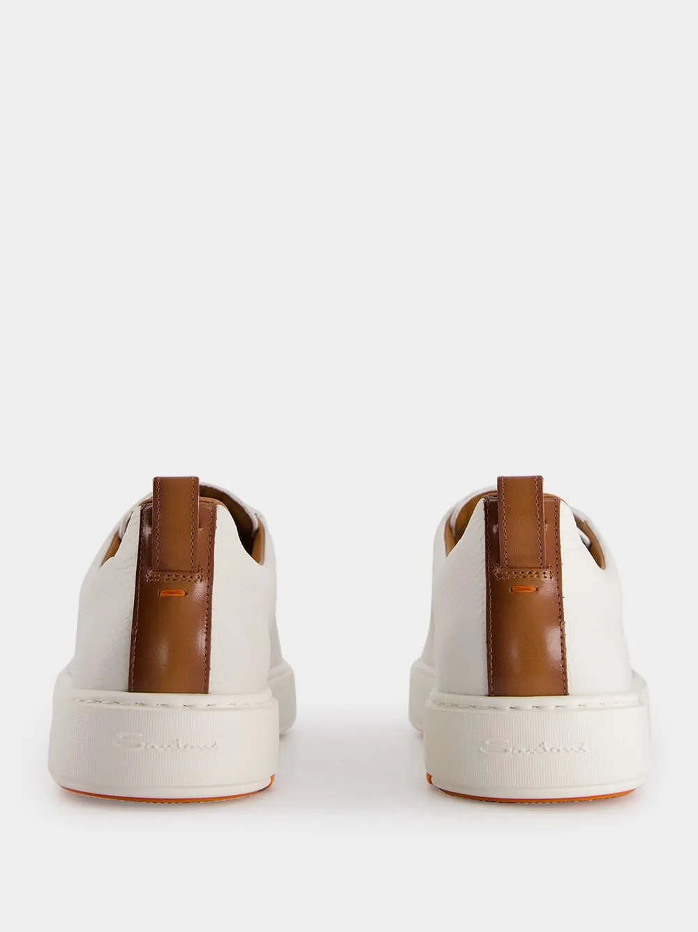 White Leather Slip-On Sneakers