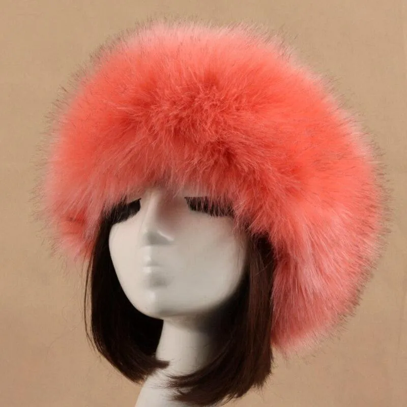 Winter Fashion Casual Warm Synthetic Fur Beanies for Women