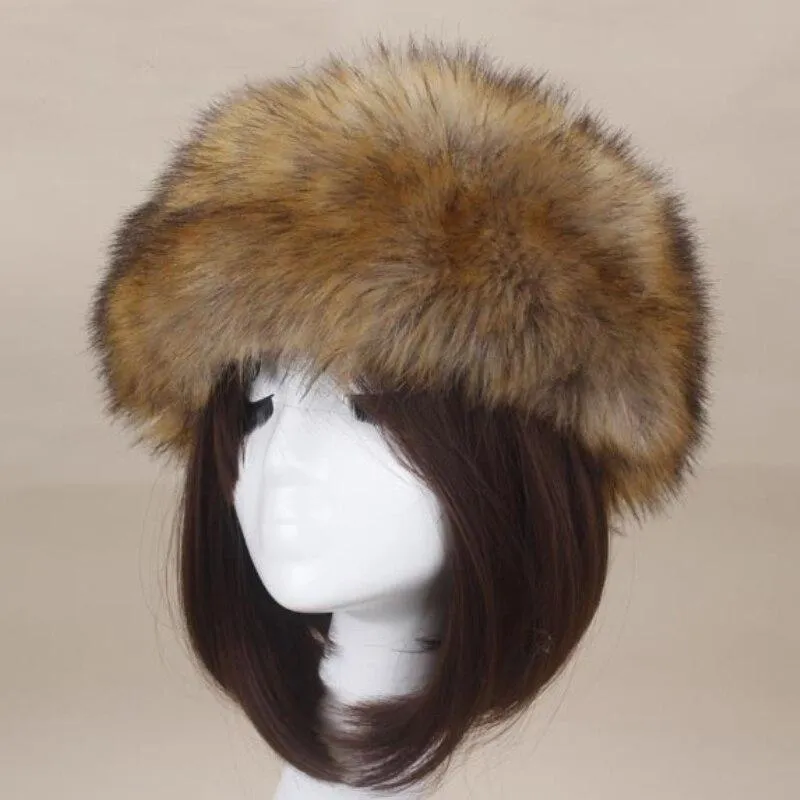 Winter Fashion Casual Warm Synthetic Fur Beanies for Women