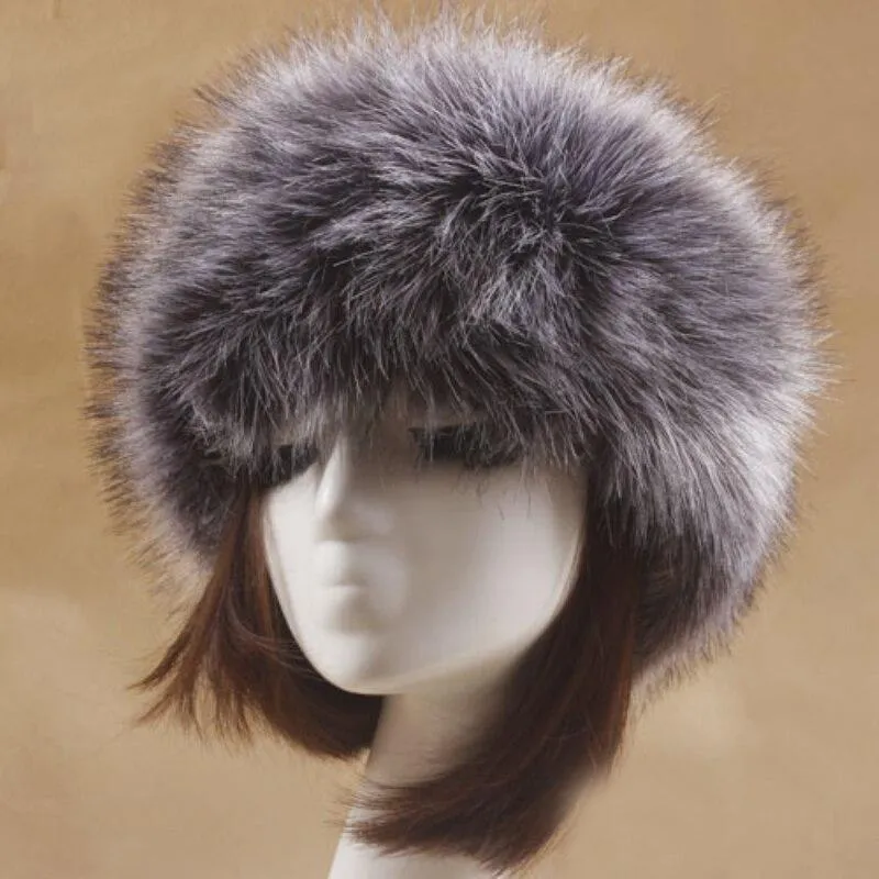 Winter Fashion Casual Warm Synthetic Fur Beanies for Women