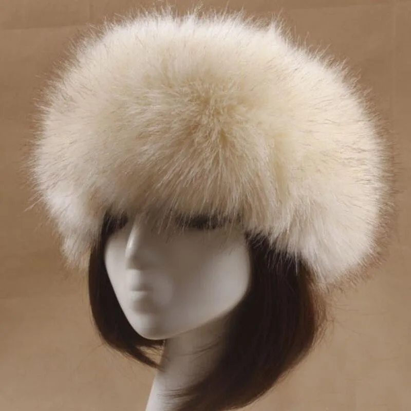 Winter Fashion Casual Warm Synthetic Fur Beanies for Women