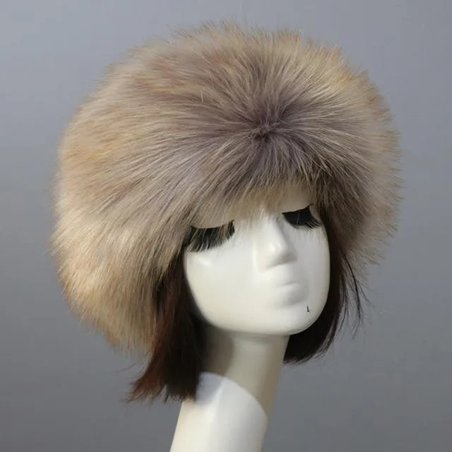 Winter Fashion Casual Warm Synthetic Fur Beanies for Women