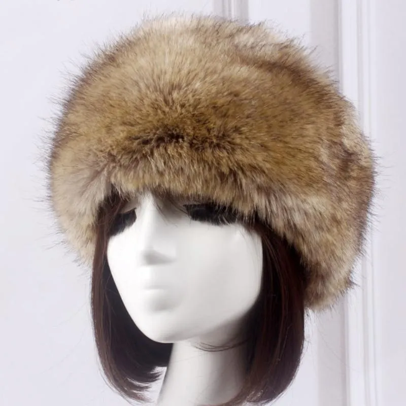 Winter Fashion Casual Warm Synthetic Fur Beanies for Women