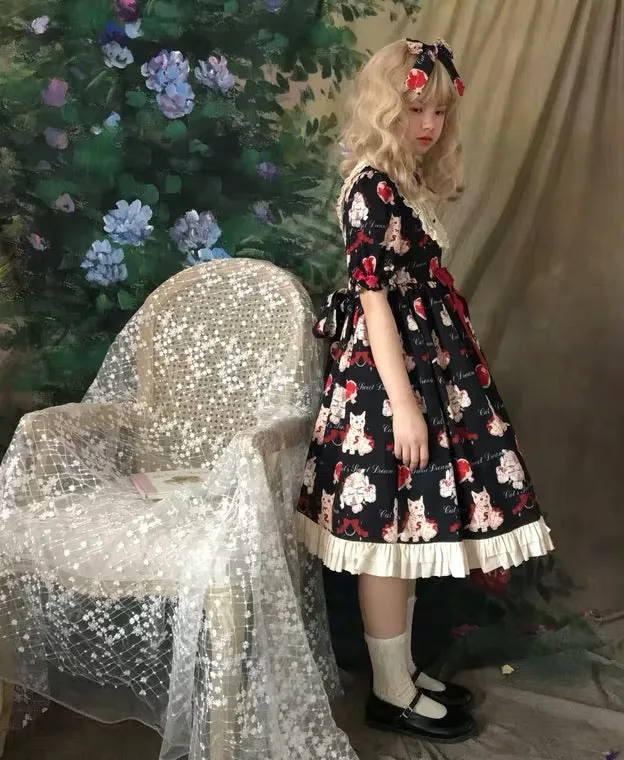 Wish cat casual Lolita dress