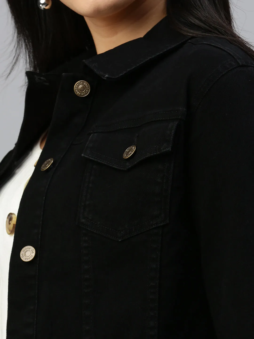 Women Denim Jacket Black