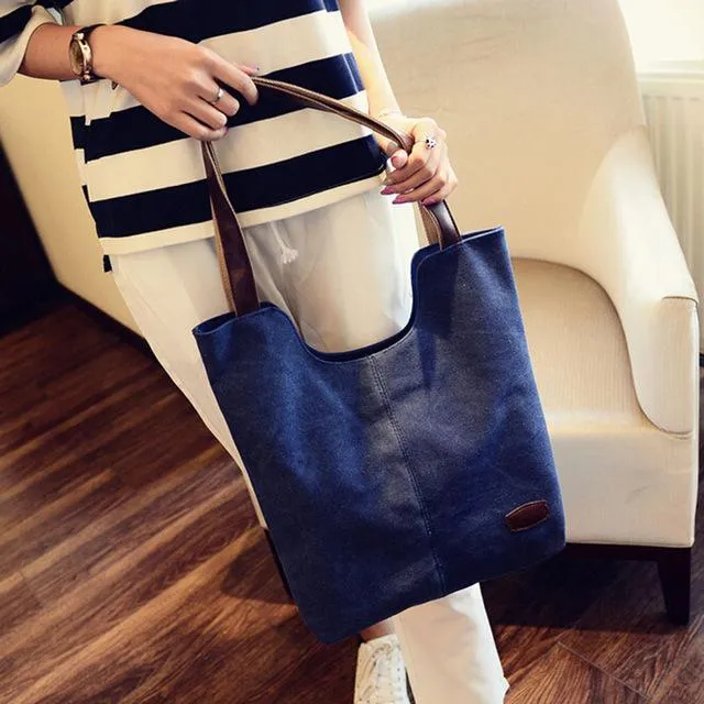 Women's Casual Vintage Fashion Bohemian Canvas Tote Shoulder Bag