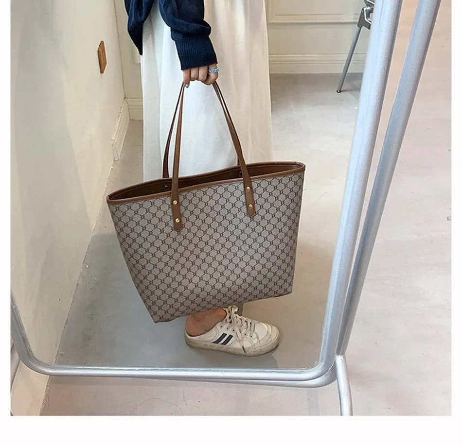 Women's Fashion Big Casual Tote Striped Designer Shoulder HandBags