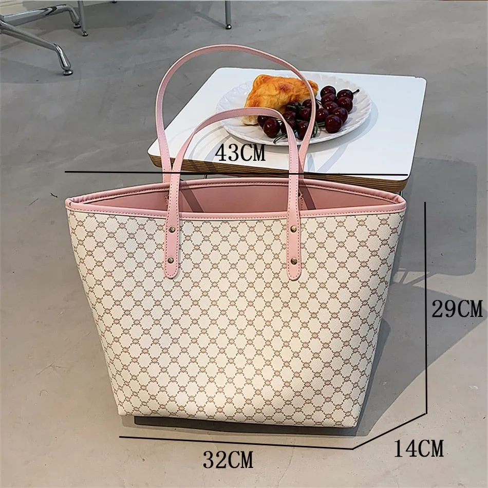 Women's Fashion Big Casual Tote Striped Designer Shoulder HandBags