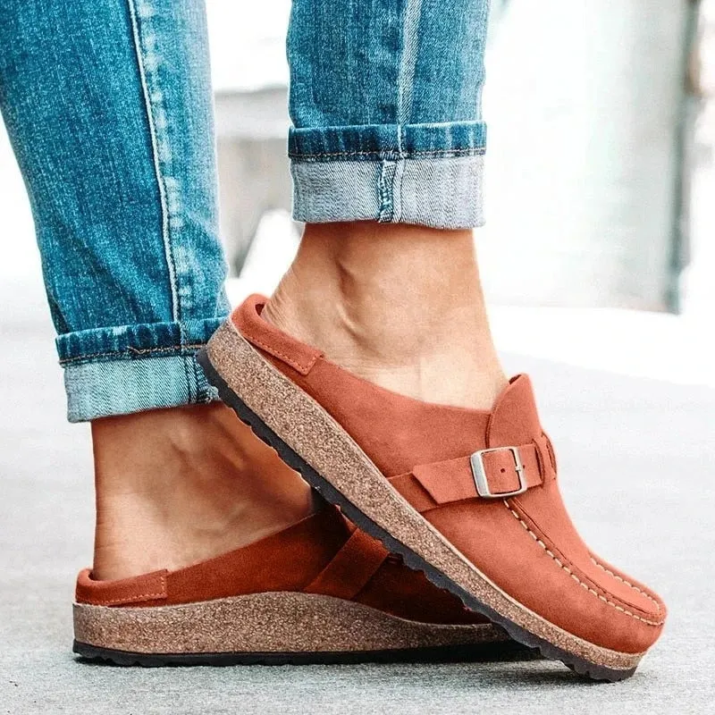 Women's Summer Casual Style Buckle Fashion Solid Pattern Slippers