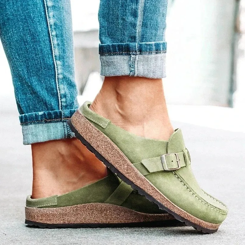 Women's Summer Casual Style Buckle Fashion Solid Pattern Slippers