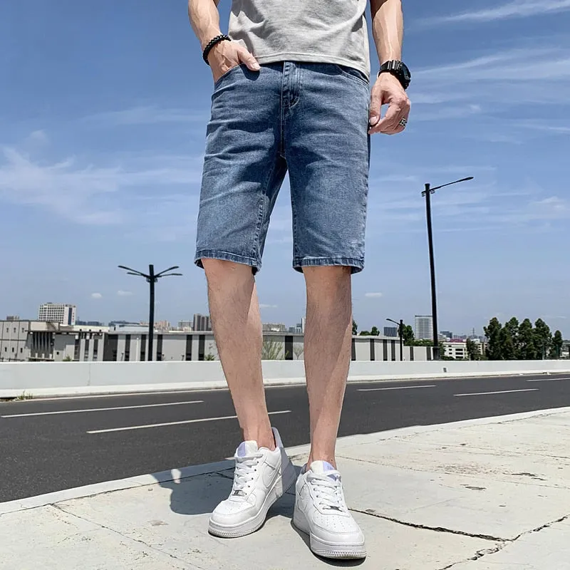 Xituodai Summer Men Ripped Denim Shorts Men's Tide Brand Trend Casual Fashion Five-Point Pants Spirit Boy Shorts Men's Jeans