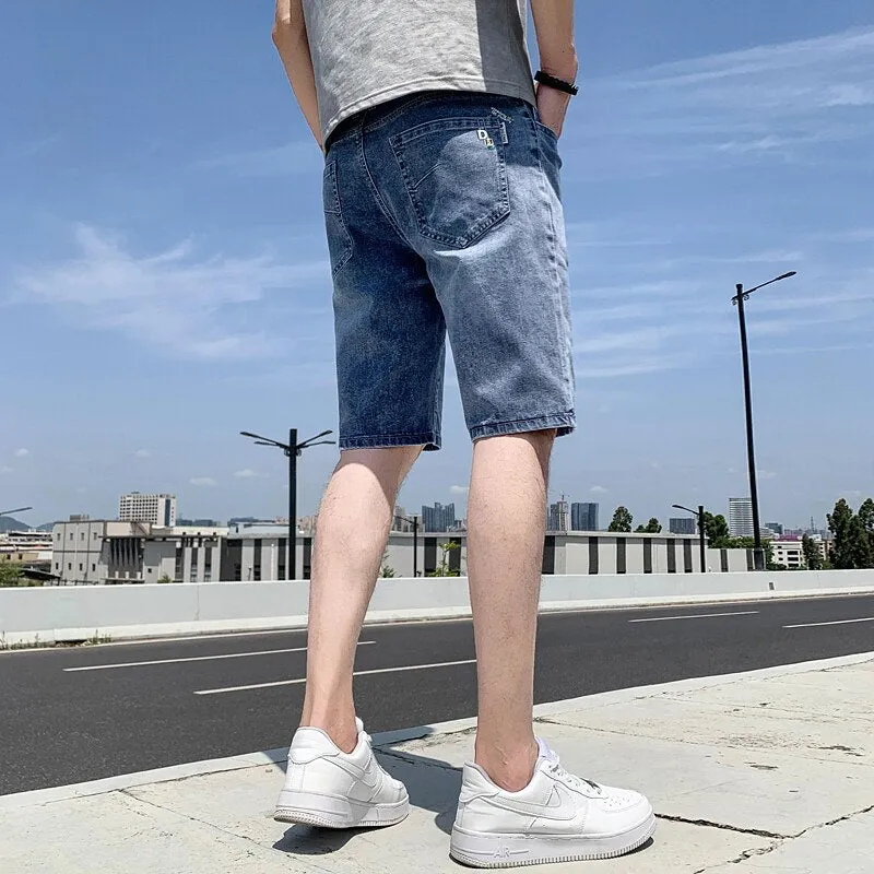 Xituodai Summer Men Ripped Denim Shorts Men's Tide Brand Trend Casual Fashion Five-Point Pants Spirit Boy Shorts Men's Jeans