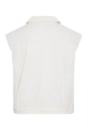 YOURS Curve White Sleeveless Denim Jacket