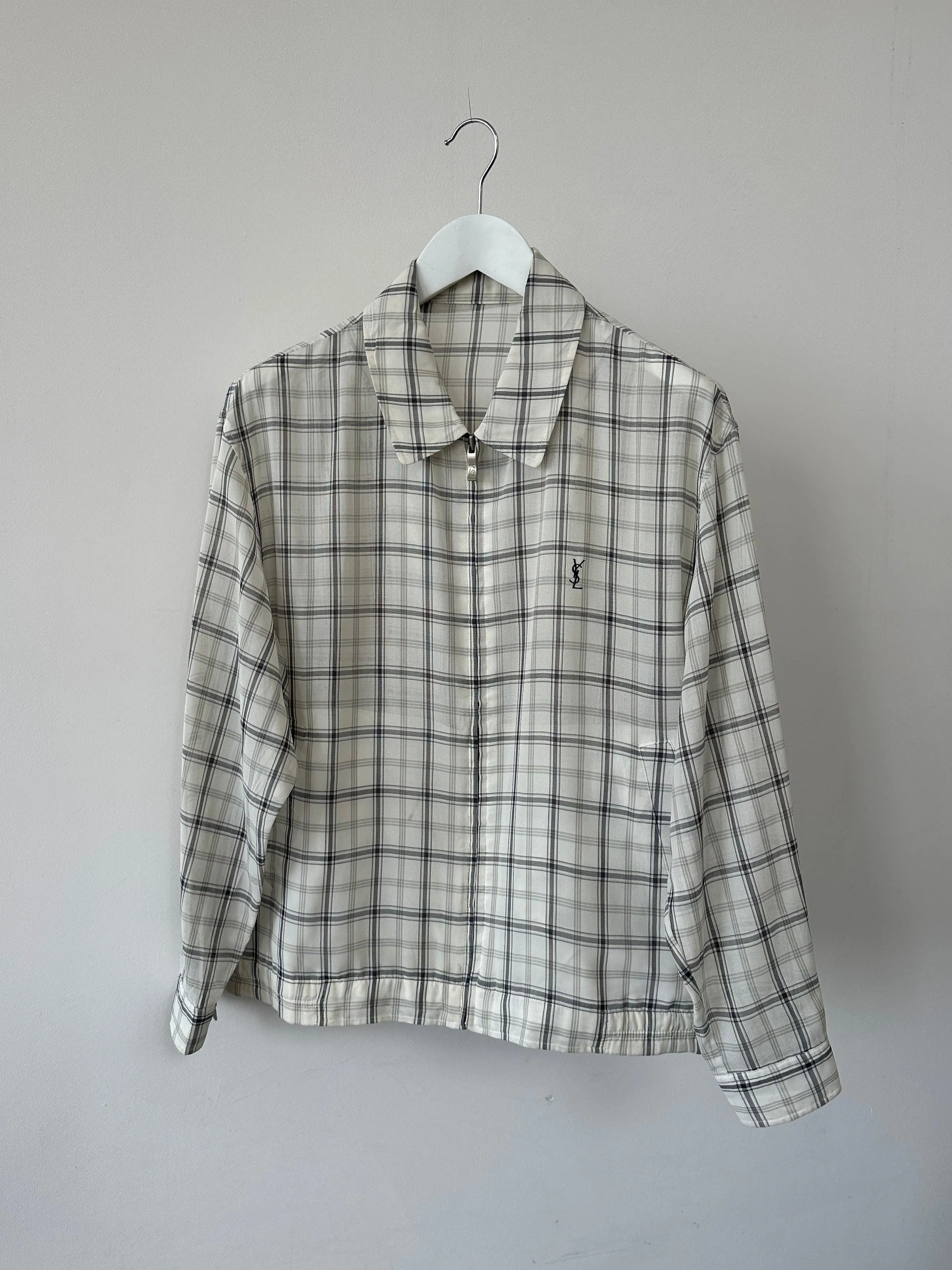 Yves Saint Laurent Check Logo Bomber Jacket - M/L