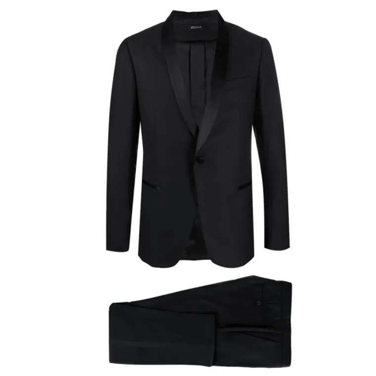 ZZegna 2Pce Black Shawl Lapel Tuxedo